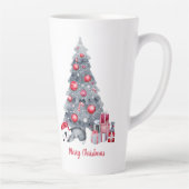 クリスマスを夢見るかわいい水色ペンギン カフェラテマグ (右)