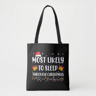 クリスマスを寝て過ごしてしまいそうな家族のXmas トートバッグ