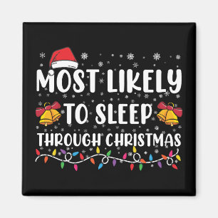 クリスマスを寝て過ごしてしまいそうな家族のXmas マグネット
