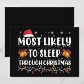 クリスマスを寝て過ごしてしまいそうな家族のXmas 招待状 (正面/裏面)