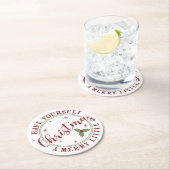 クリスマスを少しメリー召し上がれ ラウンドペーパーコースター (インサイチュ)