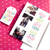 クリスマスを彩る楽しいカラフルな3枚の写真 シーズンカード