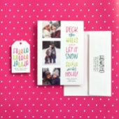 クリスマスを彩る楽しいカラフルな3枚の写真 シーズンカード