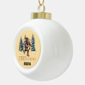 クリスマスを待っているうさぎ セラミックボールオーナメント (右)