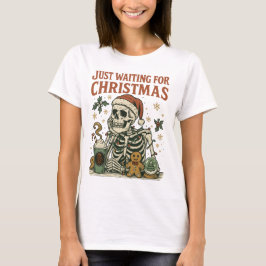 クリスマスを待っているスケルトン Tシャツ