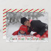 クリスマスを待つのが待ち遠しい - 雪の結晶の写真カード シーズンカード (正面/裏面)