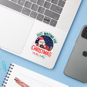 クリスマスを待つキュートなサンタのくつろぎタイム シール (ノートパソコンとiPhone)