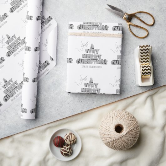 クリスマスを心からお祝い申し上げます ラッピングペーパー (クラフト)