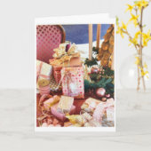 クリスマスを思い出す**年の時** カード (黄色い花)