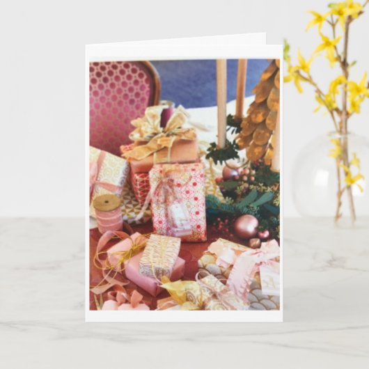 クリスマスを思い出す**年の時** カード (黄色い花)