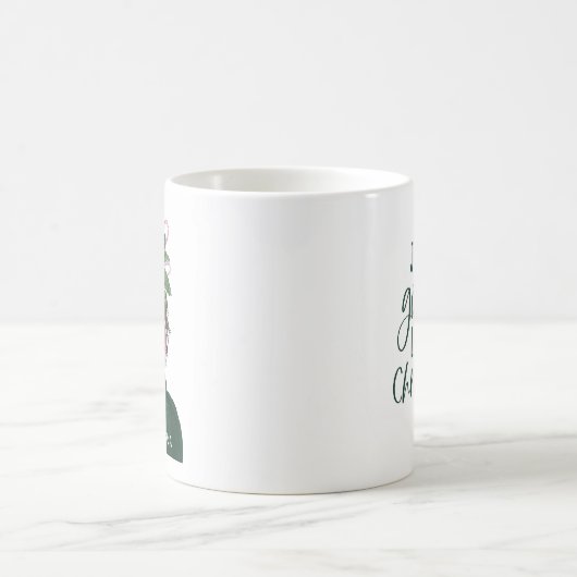 クリスマスを愛するただの女の子美しい コーヒーマグカップ (中央)