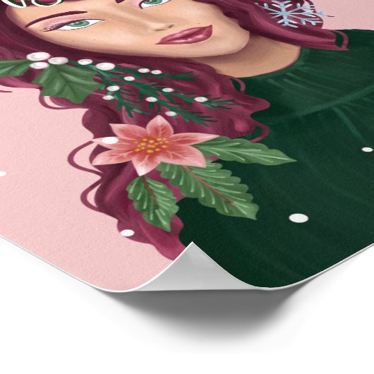 クリスマスを愛するただの女の子美しい ポスター (角)