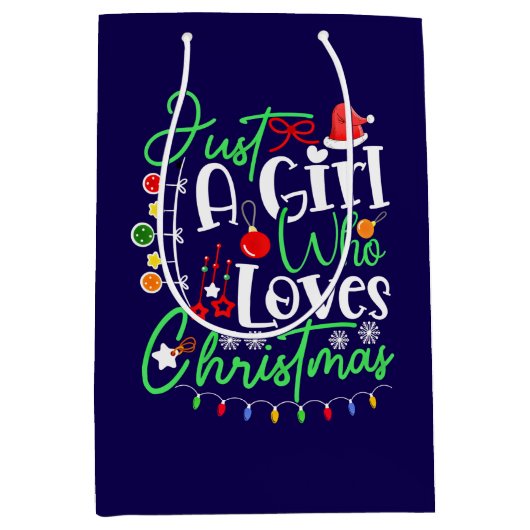 クリスマスを愛するただの女の子–64714 ミディアムペーパーバッグ (正面)