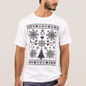 クリスマスを愛するクロスパターンサンプラーデザイン Tシャツ (正面)