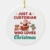 クリスマスを愛する保護者にすぎない セラミックオーナメント (裏面)