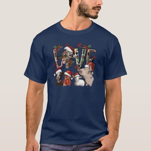 クリスマスを愛する動物女子 Tシャツ (正面)