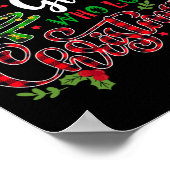 クリスマスを愛する女の子が贈り物をするクリスマス ポスター (角)