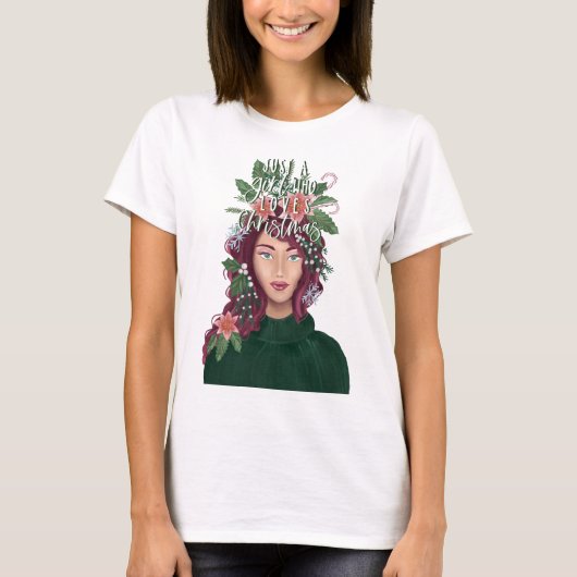 クリスマスを愛する女の子だけの美しい Tシャツ (正面)