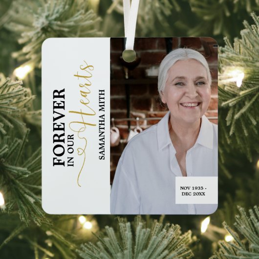 クリスマスを愛する私たちのハートで永遠に メタルオーナメント (インサイチュ)