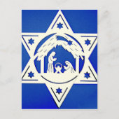 クリスマスを持つヘブライ出生星 シーズンポストカード (正面)