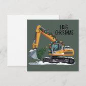 クリスマスを掘るよ!サンタボーイのユーモアたっぷり子供用ショベル シーズンカード (正面/裏面)