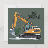 クリスマスを掘るよ!サンタボーイのユーモアたっぷり子供用ショベル シーズンカード (正面)