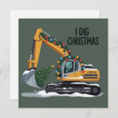 クリスマスを掘るよ！サンタ少年と楽しい子供たち シーズンカード (正面/裏面)