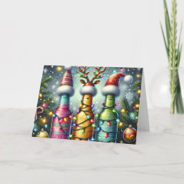 クリスマスを明るくするビールボトル ホリデーカード