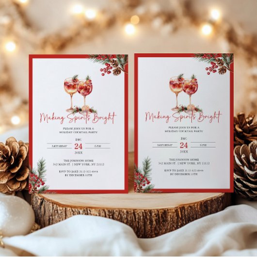 クリスマスを明るくするホリデーカクテル 招待状