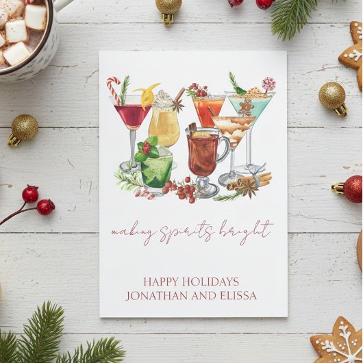 クリスマスを明るくする特別なカクテル シーズンカード