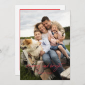 クリスマスを明るくシンプルに祝うカード 招待状 (正面/裏面)