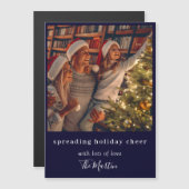 クリスマスを明るく彩る ネイビーブルーのデザイン (正面/裏面)