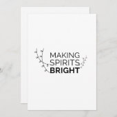 クリスマスを明るく - モダンなホリデータイポグラフィ シーズンカード (正面/裏面)