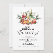 クリスマスを楽しくお祝いしよう！ ドリンクパーティーの招待状 招待状 (正面)