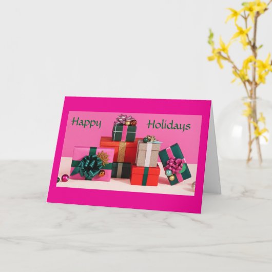 クリスマスを楽しくお過ごしください カード (黄色い花)