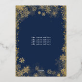 クリスマスを楽しくお過ごしください ネイビーブルーのデザインが楽しい 箔シーズンカード (裏面)