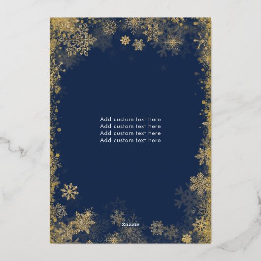 クリスマスを楽しくお過ごしください ネイビーブルーのデザインが楽しい 箔シーズンカード (裏面)