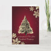 クリスマスを楽しくお過ごしください、雪の結晶、赤 シーズンカード (正面)