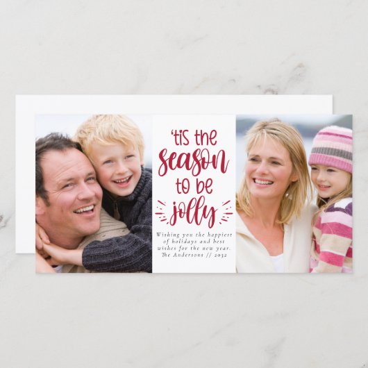 クリスマスを楽しく過ごそう！ フォトコラージュ ホリデーシーズン シーズンカード (正面/裏面)