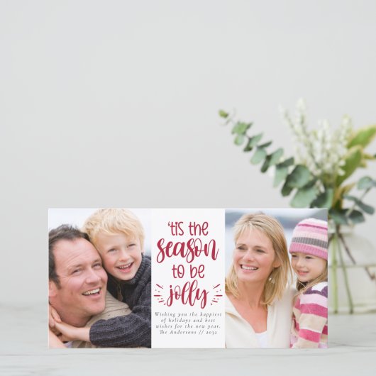 クリスマスを楽しく過ごそう! フォト コラージュ ホリデーシーズン シーズンカード (スタンド正面)