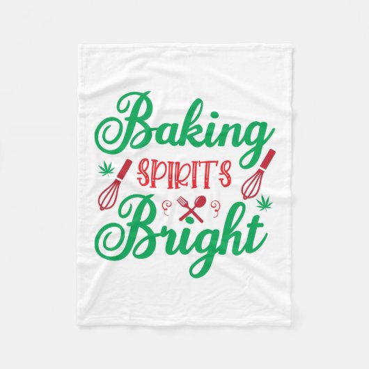 クリスマスを楽しく お菓子作りで 気持ちも明るく フリースブランケット (正面)