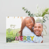 クリスマスを楽しく カラフルでモダンなデザイン シーズンカード (スタンド正面)