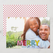 クリスマスを楽しく 明るく 現代的でカラフルなデザイン シーズンカード (正面/裏面)