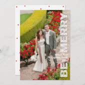 クリスマスを楽しく 赤いホリデー フォト カード (正面/裏面)