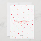 クリスマスを楽しく 赤いホリデー フォト カード (裏面)