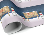 クリスマスを楽しみながら可愛い雪だるま ラッピングペーパー (ロールコーナー)