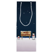 クリスマスを楽しみながら可愛い雪だるま ワインギフトバッグ (裏面)