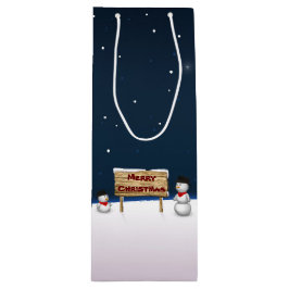 クリスマスを楽しみながら可愛い雪だるま ワインギフトバッグ