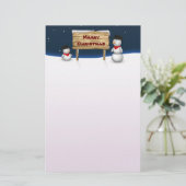 クリスマスを楽しみながら可愛い雪だるま 便箋 (スタンド正面)