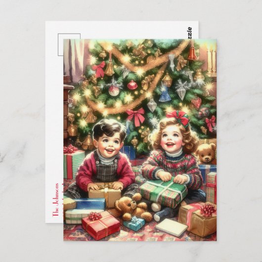 クリスマスを楽しみながら ポストカード (正面/裏面)
